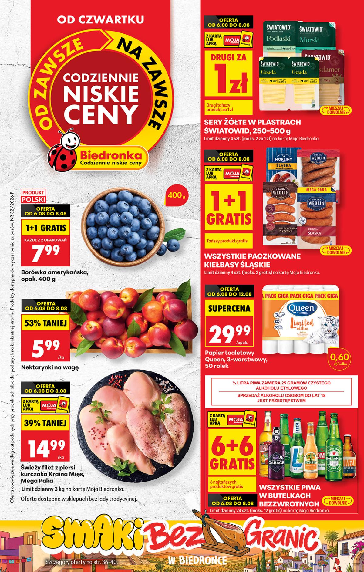 Leták Biedronka Polsko 6.8.-12.8.2026 strana 1