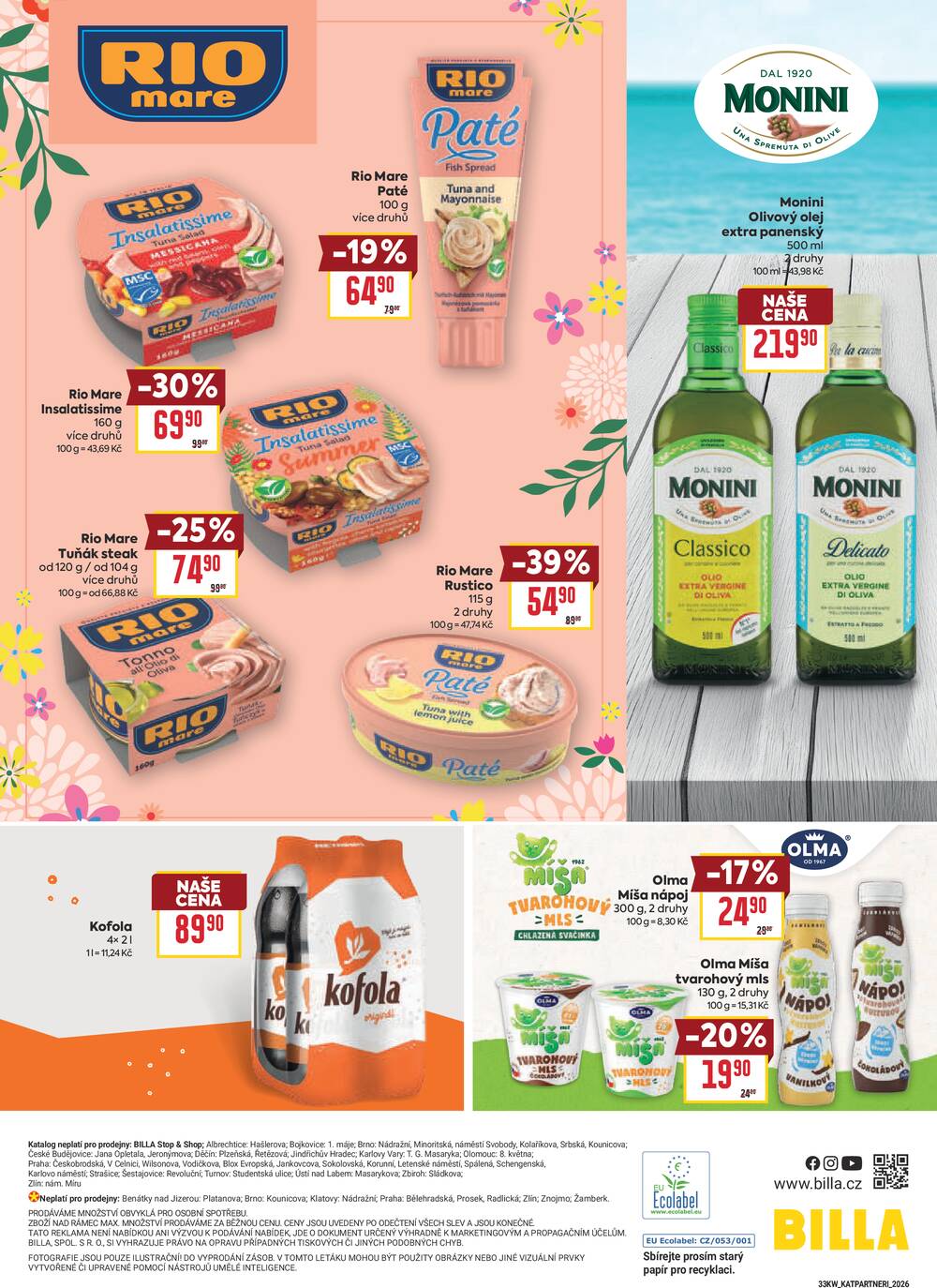 Billa katalog Partneři  od 12.8. do 8.9.2026