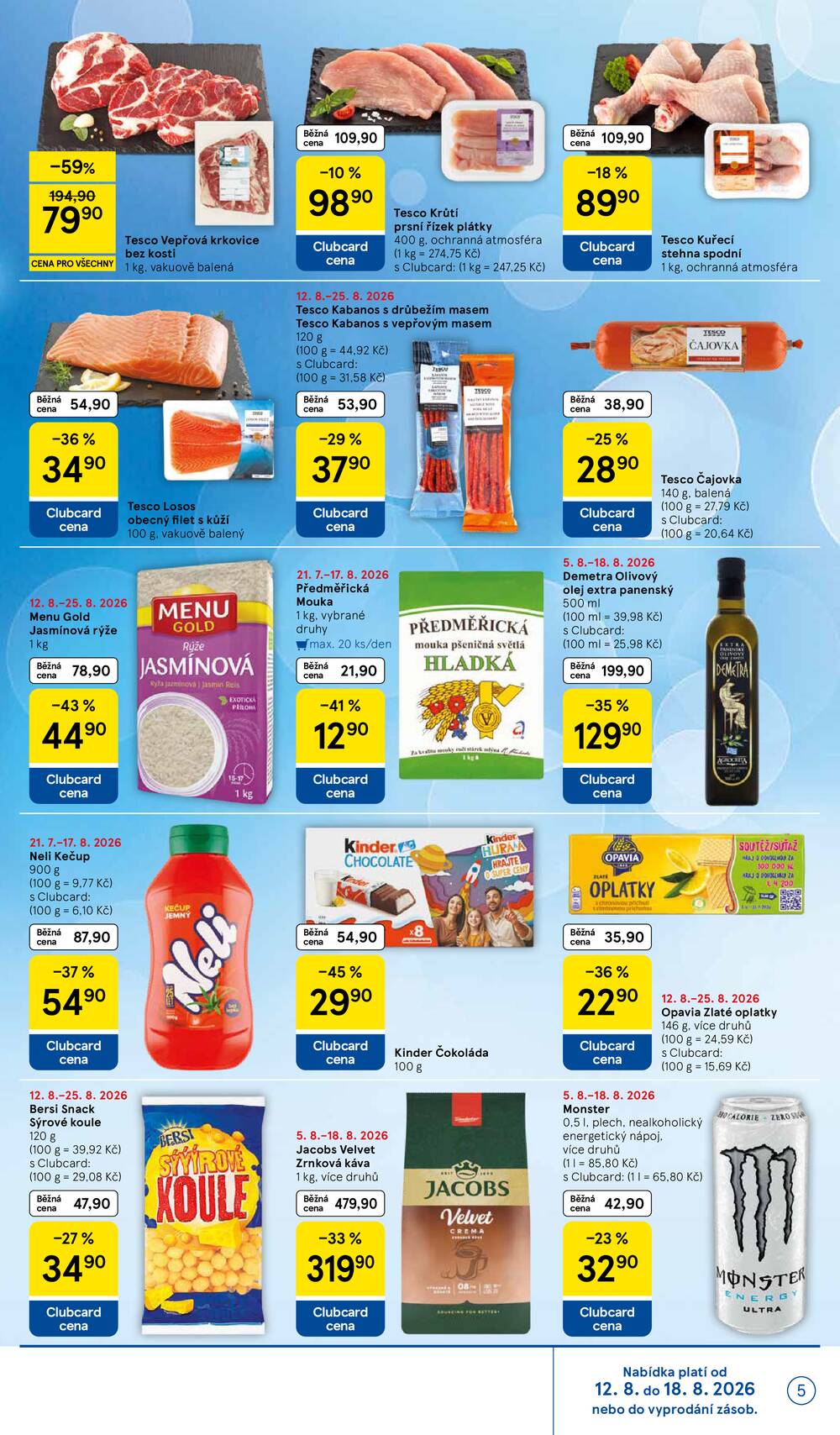 Tesco supermarkety od 12.8. do 18.8.2026