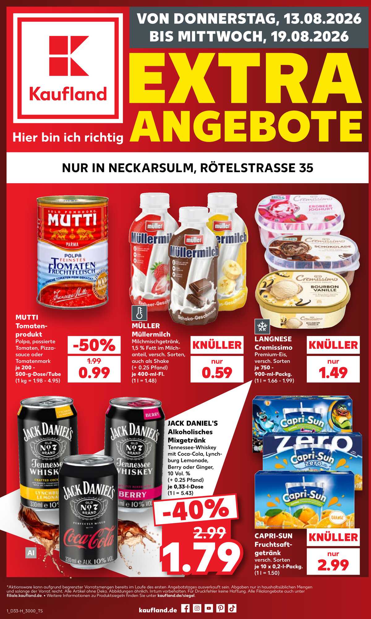 Leták Kaufland Německo 13.8.-19.8.2026 strana 1
