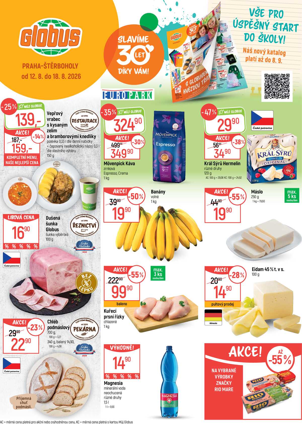 Akční leták Globus 12.8. - 18.8.2026 - Globus Praha - Štěrboholy strana 1