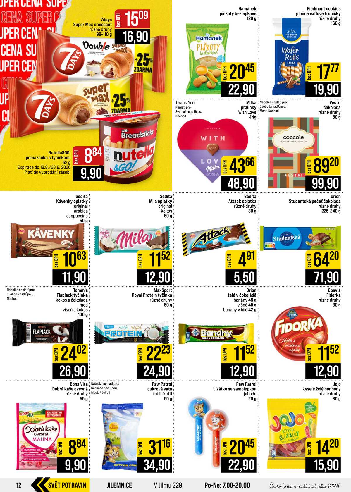 JIP Cash & Carry České Budějovice, Most, Náchod, Polička, Sušice a Svoboda nad Úpou od 12.8. do 18.8.2026 strana 12