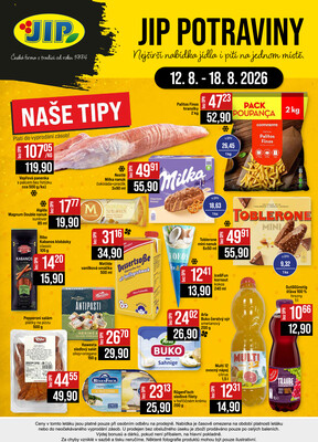 JIP Cash & Carry České Budějovice, Most, Náchod, Polička, Sušice a Svoboda nad Úpou od 12.8. do 18.8.2026
