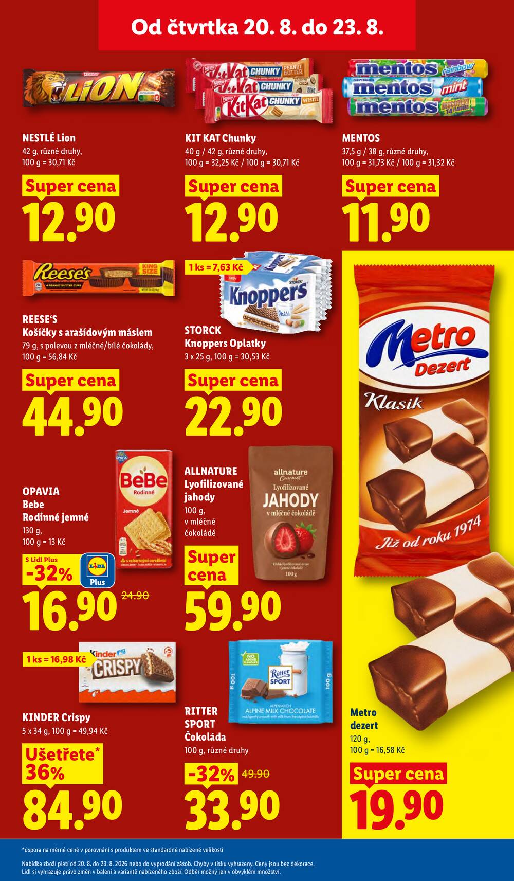Lidl Čtvrtek od 20.8. do 23.8.2026