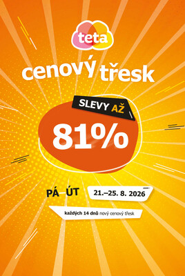 Teta drogerie cenový třesk od 21.8. do 25.8.2026