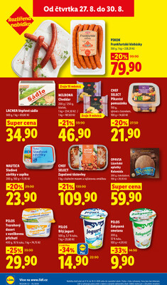 Lidl Čtvrtek od 27.8. do 30.8.2026