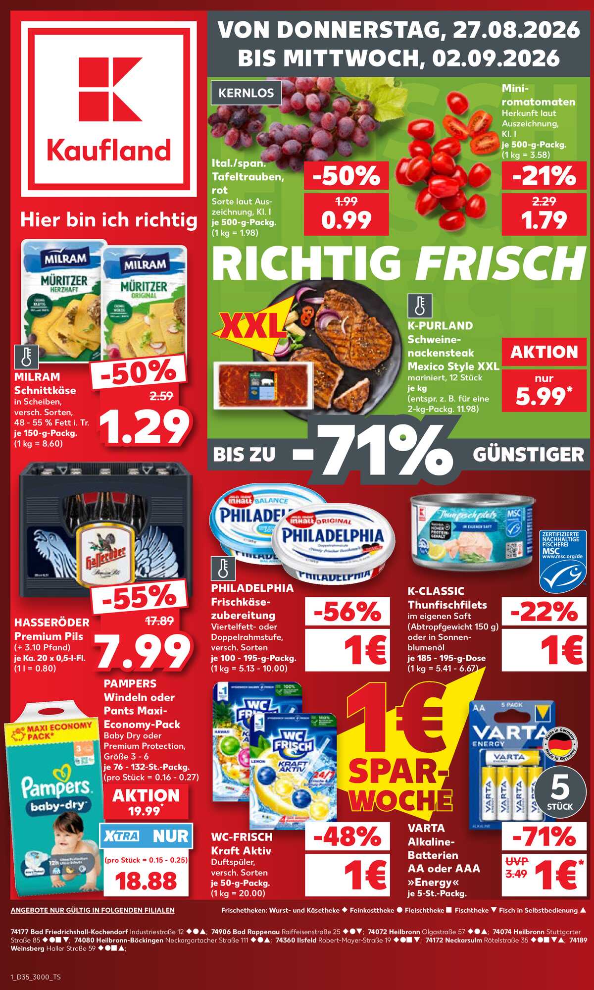 Leták Kaufland Německo 27.8.-2.9.2026 strana 1