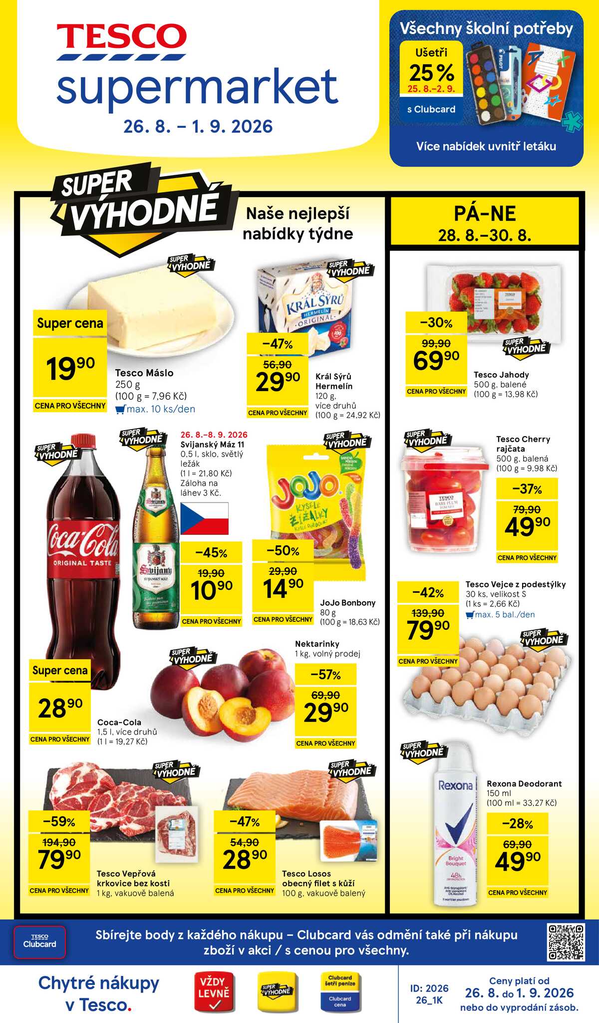 Tesco supermarkety od 26.8. do 1.9.2026 strana 1