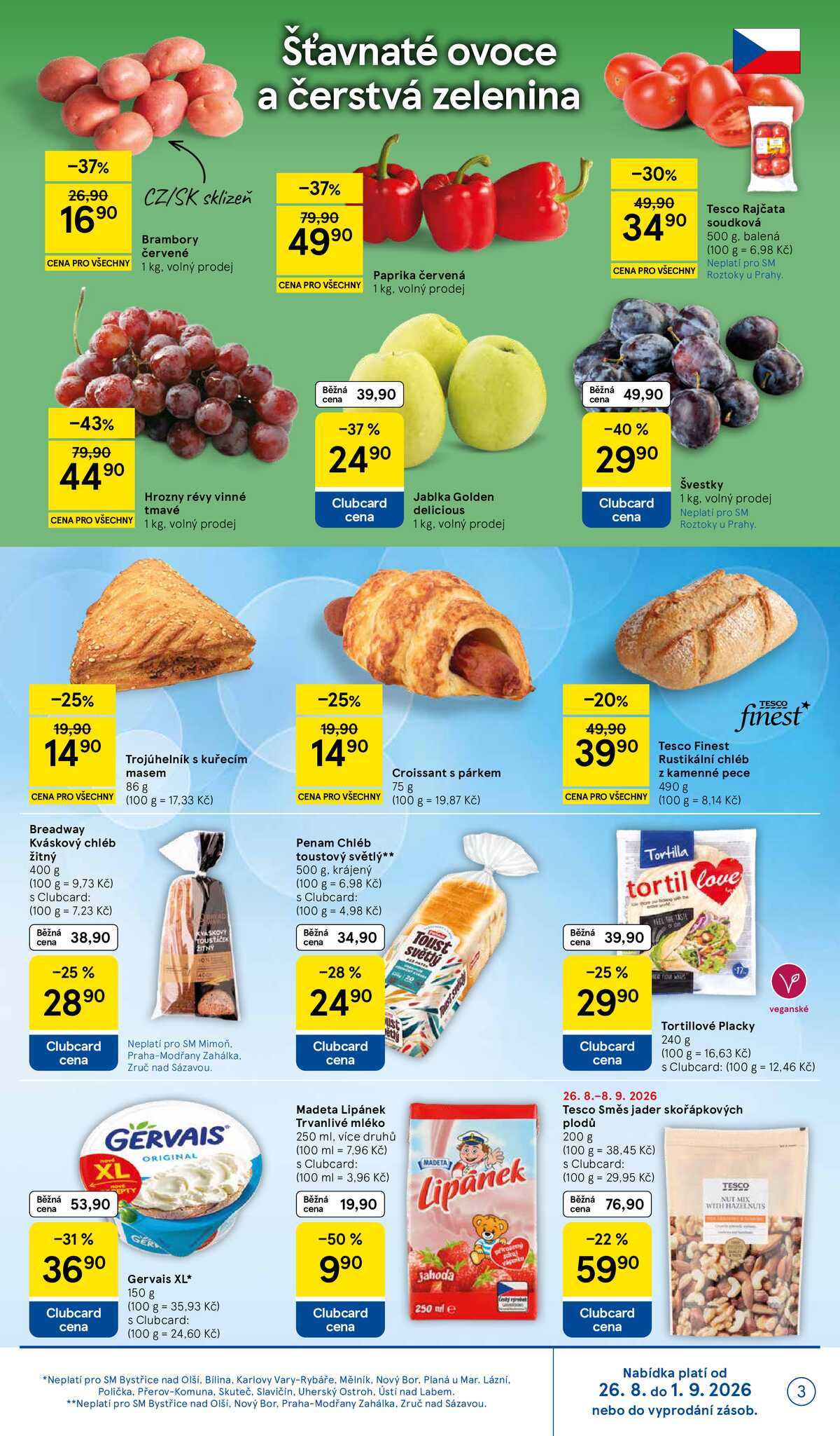 Tesco supermarkety od 26.8. do 1.9.2026 strana 3