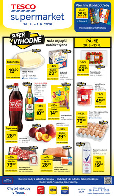 Tesco supermarkety od 26.8. do 1.9.2026