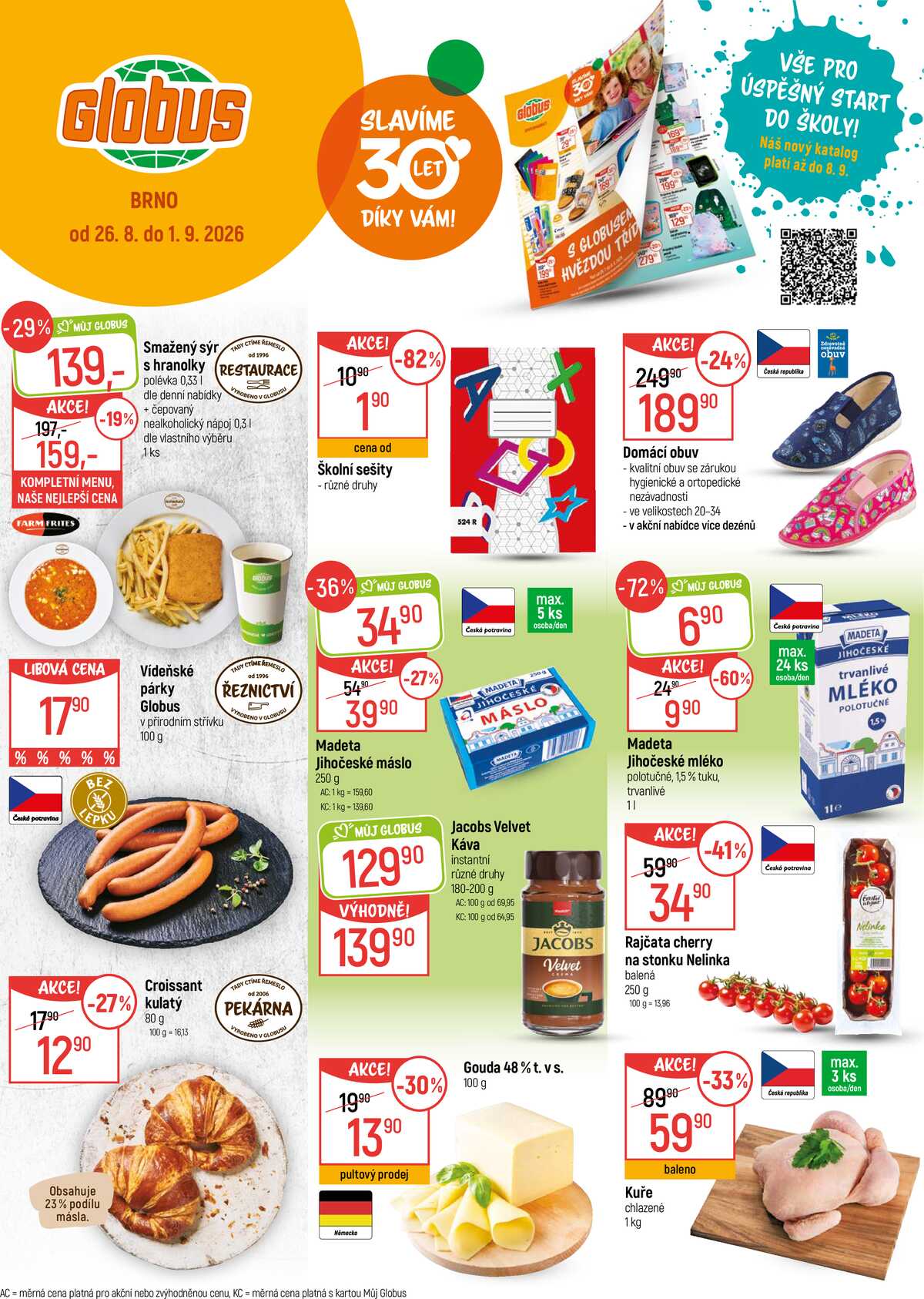 Akční leták Globus 26.8. - 1.9.2026 - Globus Brno Ivanovice strana 1
