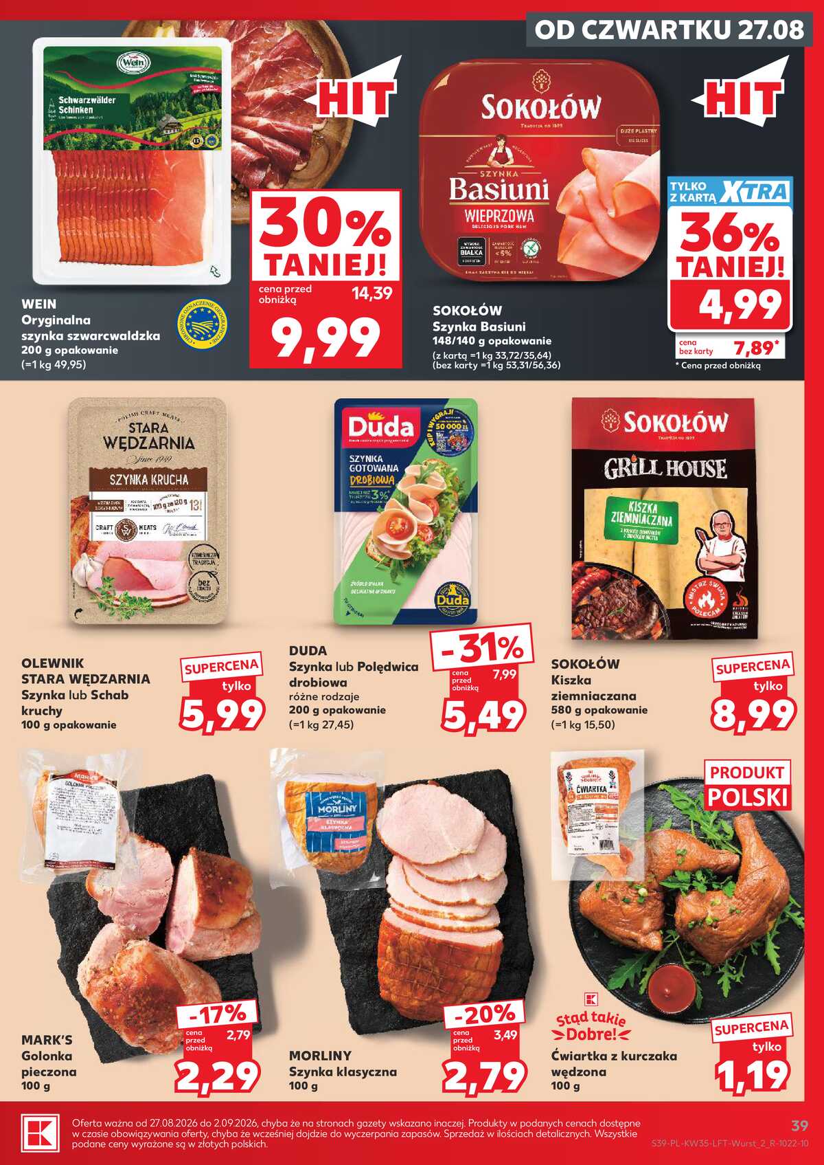 Leták Kaufland Polsko 27.8.-2.9.2026 - Týdenní zpravodaj strana 39