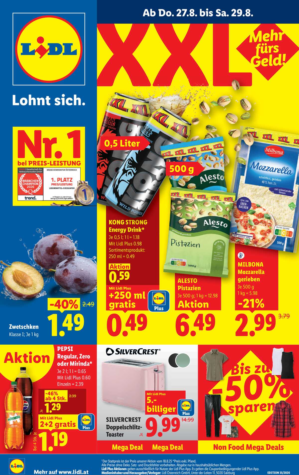 Leták Lidl Rakousko 27.8.-2.9.2026 strana 1
