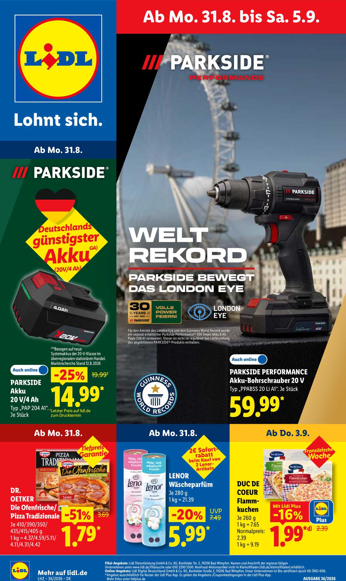 Leták Lidl Německo 31.8.-5.9.2026 strana 1
