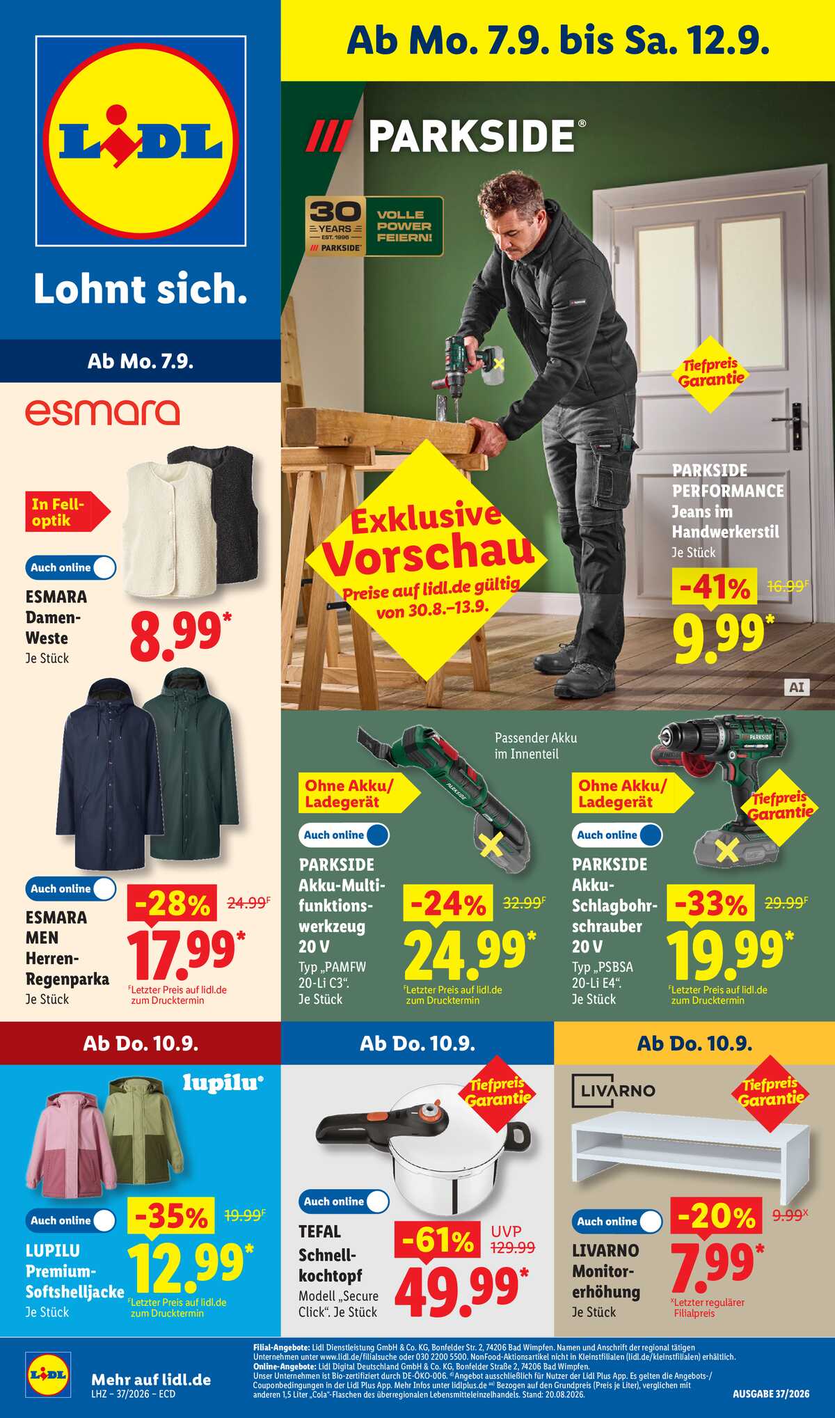 Leták Lidl Německo 7.9.-12.9.2026 strana 1