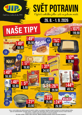 JIP Cash & Carry Brno, Praha, Ostrava, Jilemnice, Pardubice, Ostrava, Karlovy Vary, Olomouc a Zlín od 26.8. do 1.9.2026