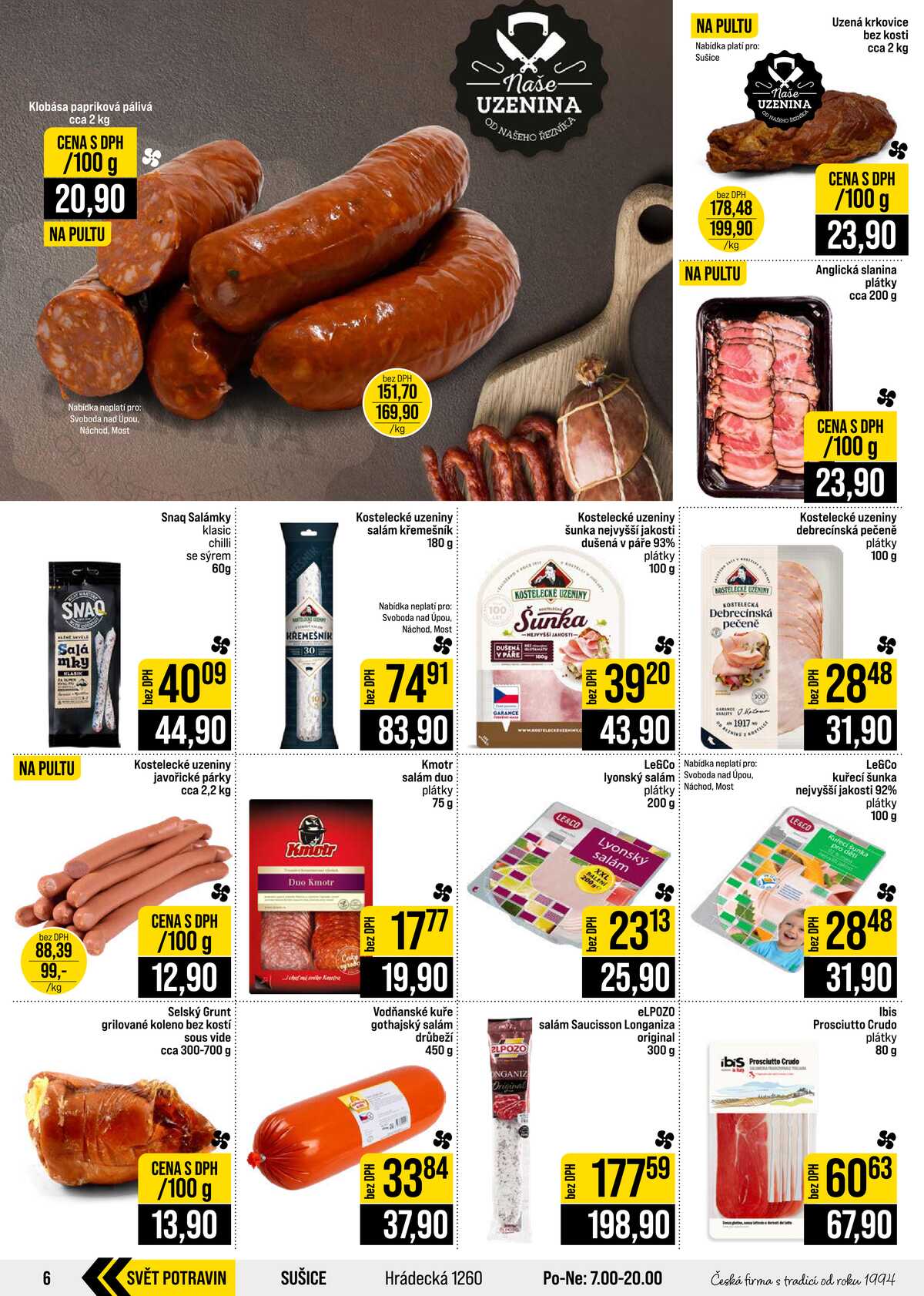 JIP Cash & Carry České Budějovice, Most, Náchod, Polička, Sušice a Svoboda nad Úpou od 26.8. do 1.9.2026 strana 6