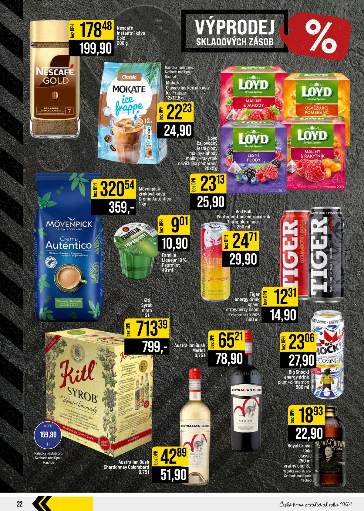 JIP Cash & Carry České Budějovice, Most, Náchod, Polička, Sušice a Svoboda nad Úpou od 26.8. do 1.9.2026 strana 22
