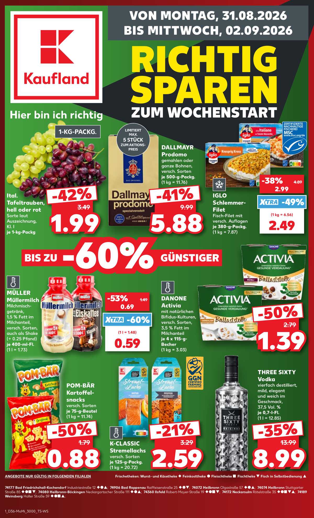 Leták Kaufland Německo 31.8.-2.9.2026 strana 1