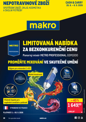 MAKRO Nepotravinové zboží do 8.9.