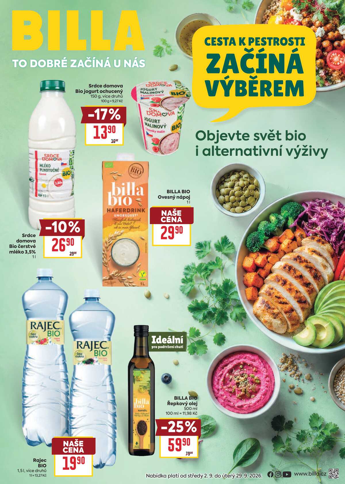 Billa katalog Bio od 2.9. do 29.9.2026 strana 1