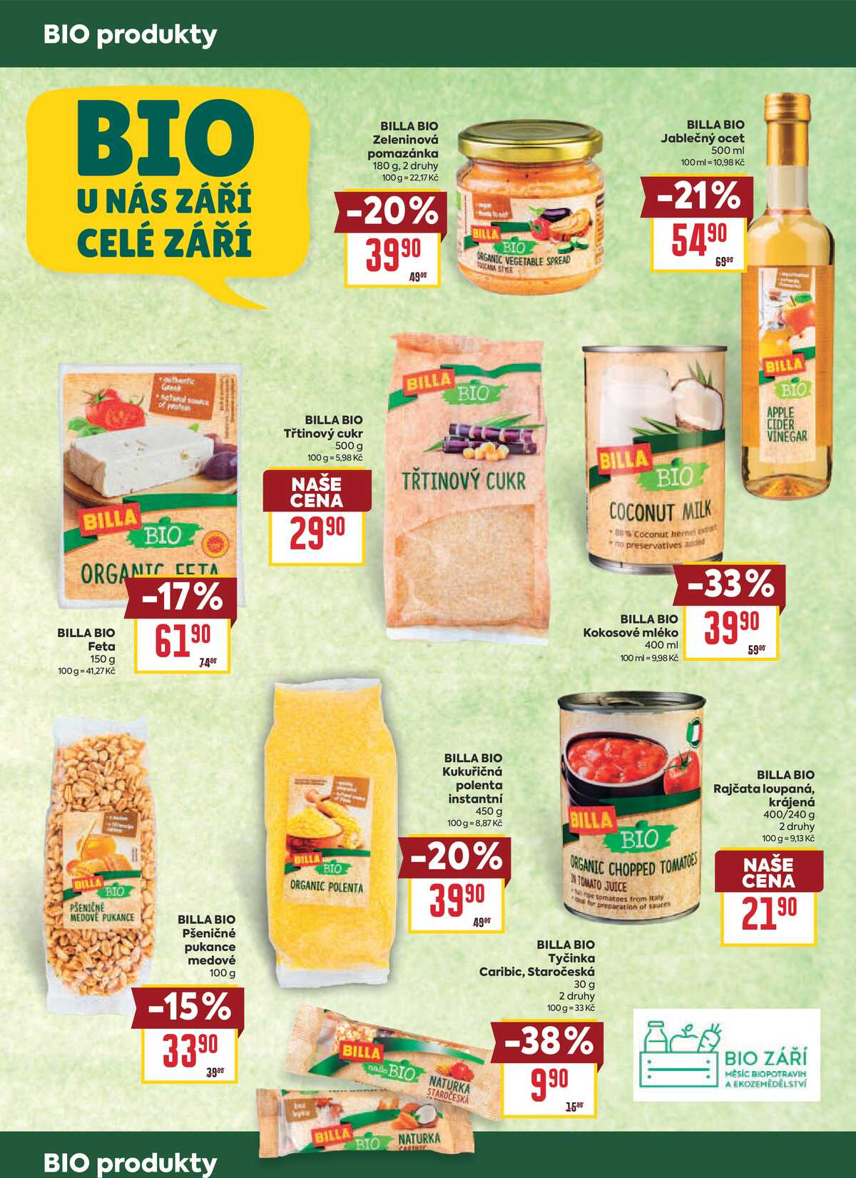 Billa katalog Bio od 2.9. do 29.9.2026 strana 2