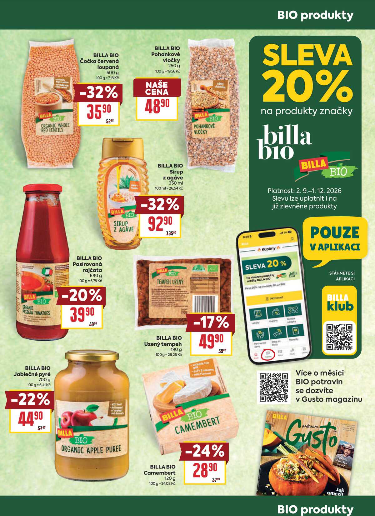 Billa katalog Bio od 2.9. do 29.9.2026 strana 3