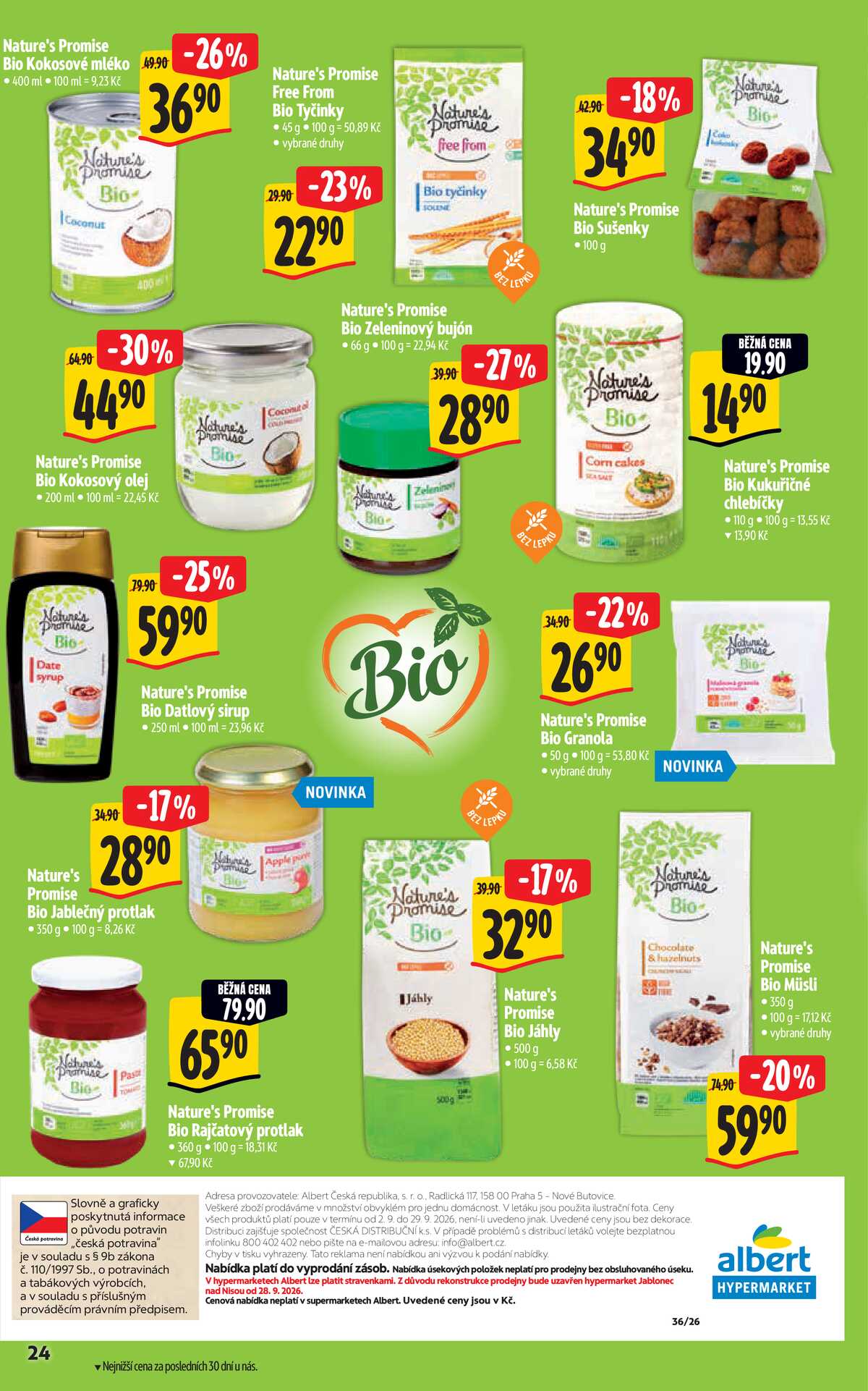 Albert  Hypermarket katalog Bio od 2.9. do 29.9.2026 strana 24