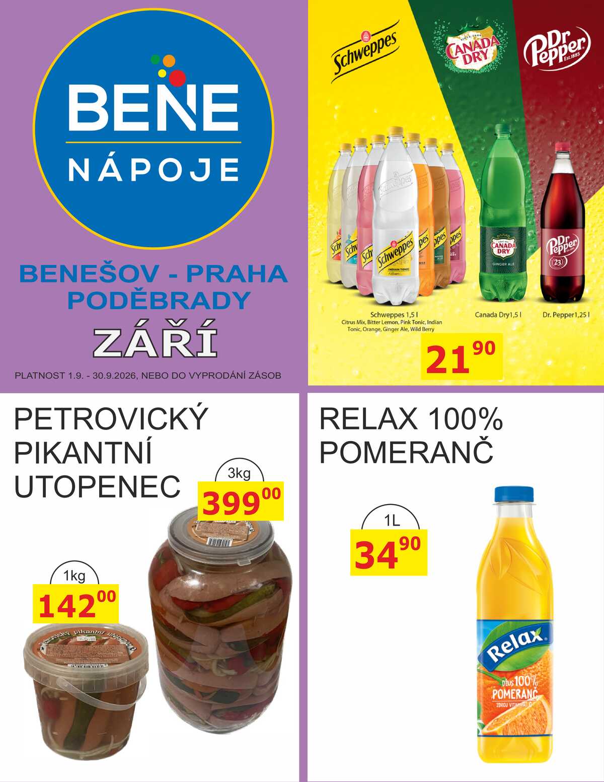 BENE Nápoje od 1.9. do 30.9.2026 strana 1