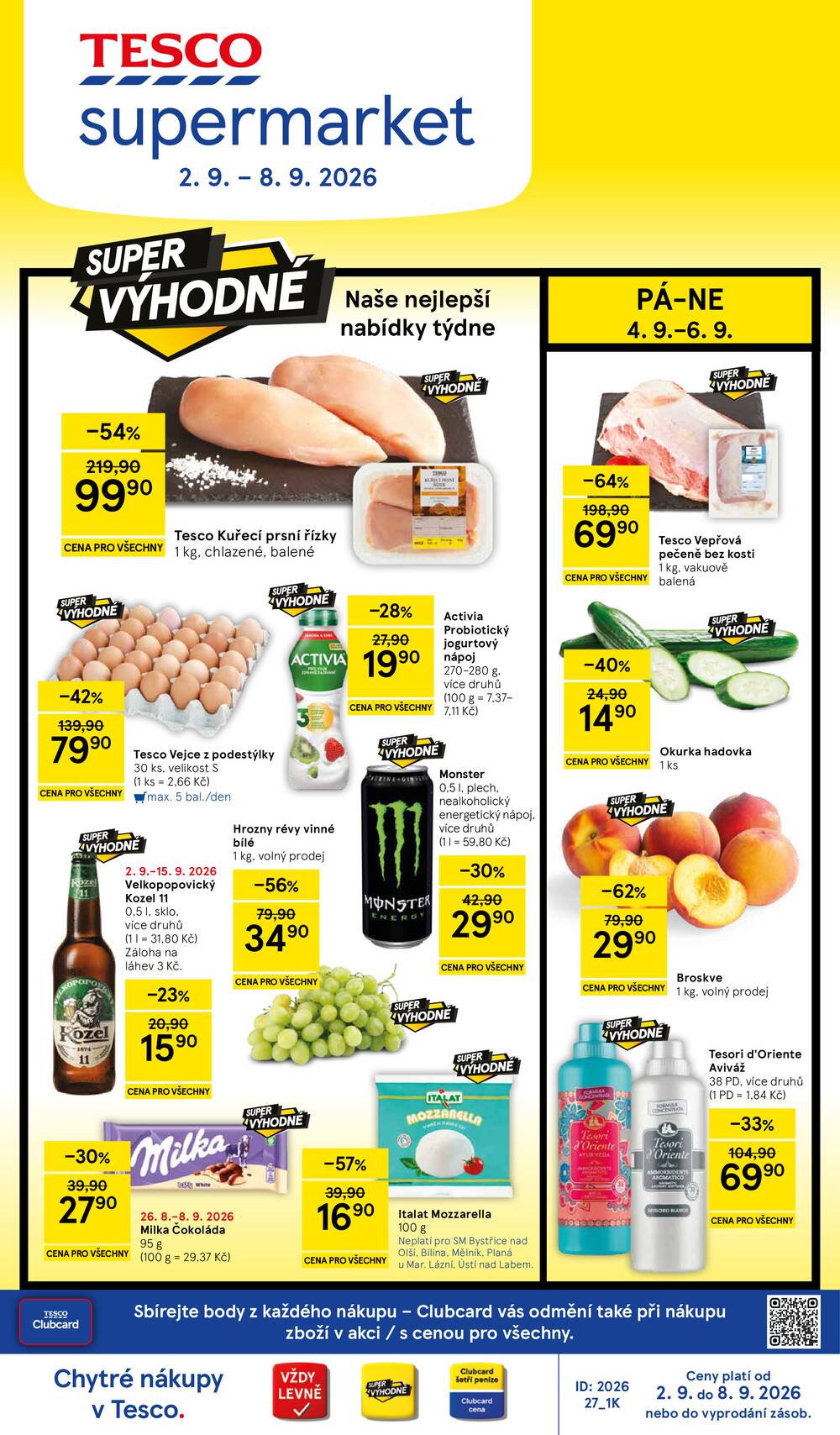 Tesco supermarkety od 2.9. do 8.9.2026