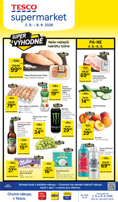 Tesco supermarkety od 2.9. do 8.9.2026