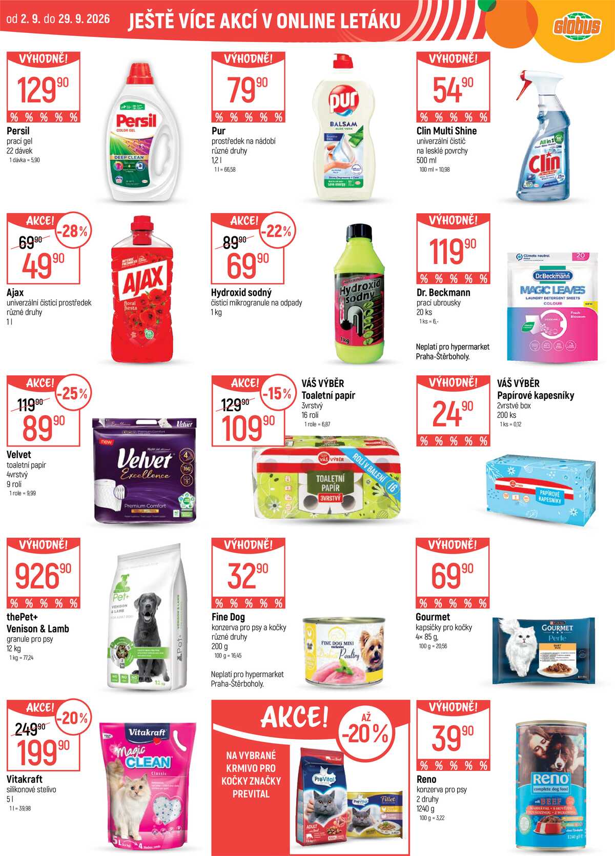 Akční leták Globus 2.9. - 8.9.2026 - Globus Praha - Centrum Černý Most strana 45