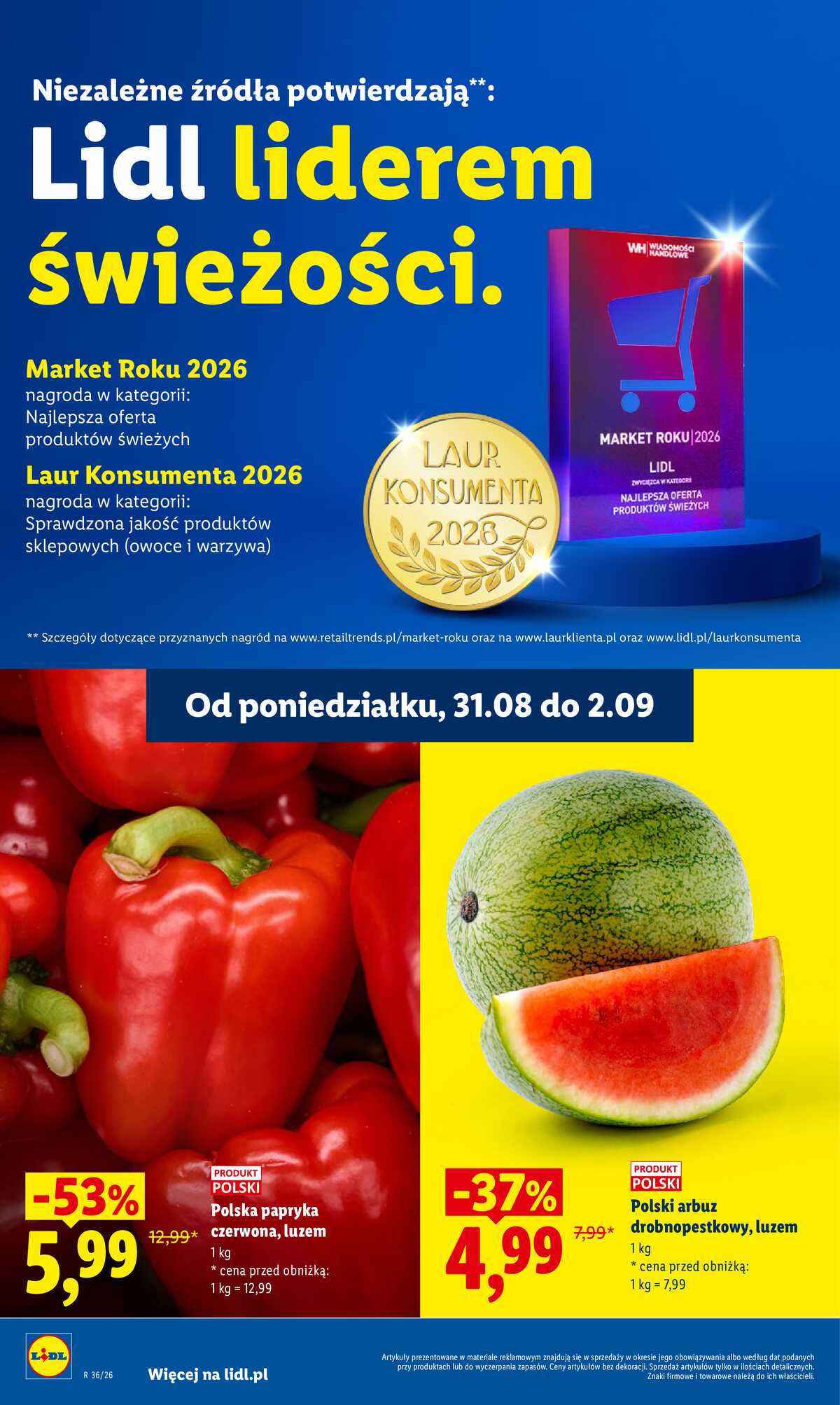 Leták Lidl Polsko 31.8.-2.9.2026 - Leták platí od 31. srpna do 2. září strana 34