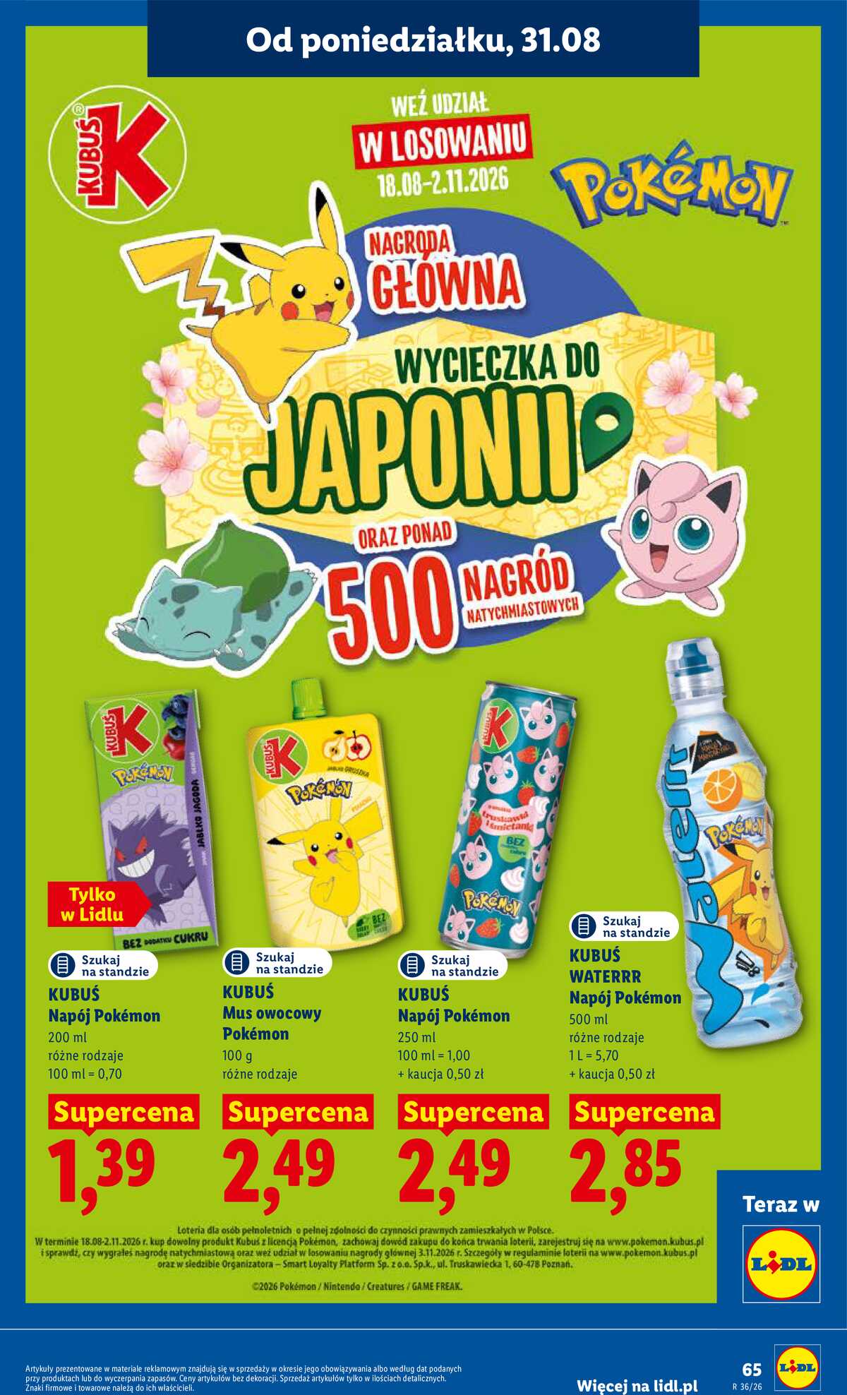 Leták Lidl Polsko 31.8.-2.9.2026 - Leták platí od 31. srpna do 2. září strana 65