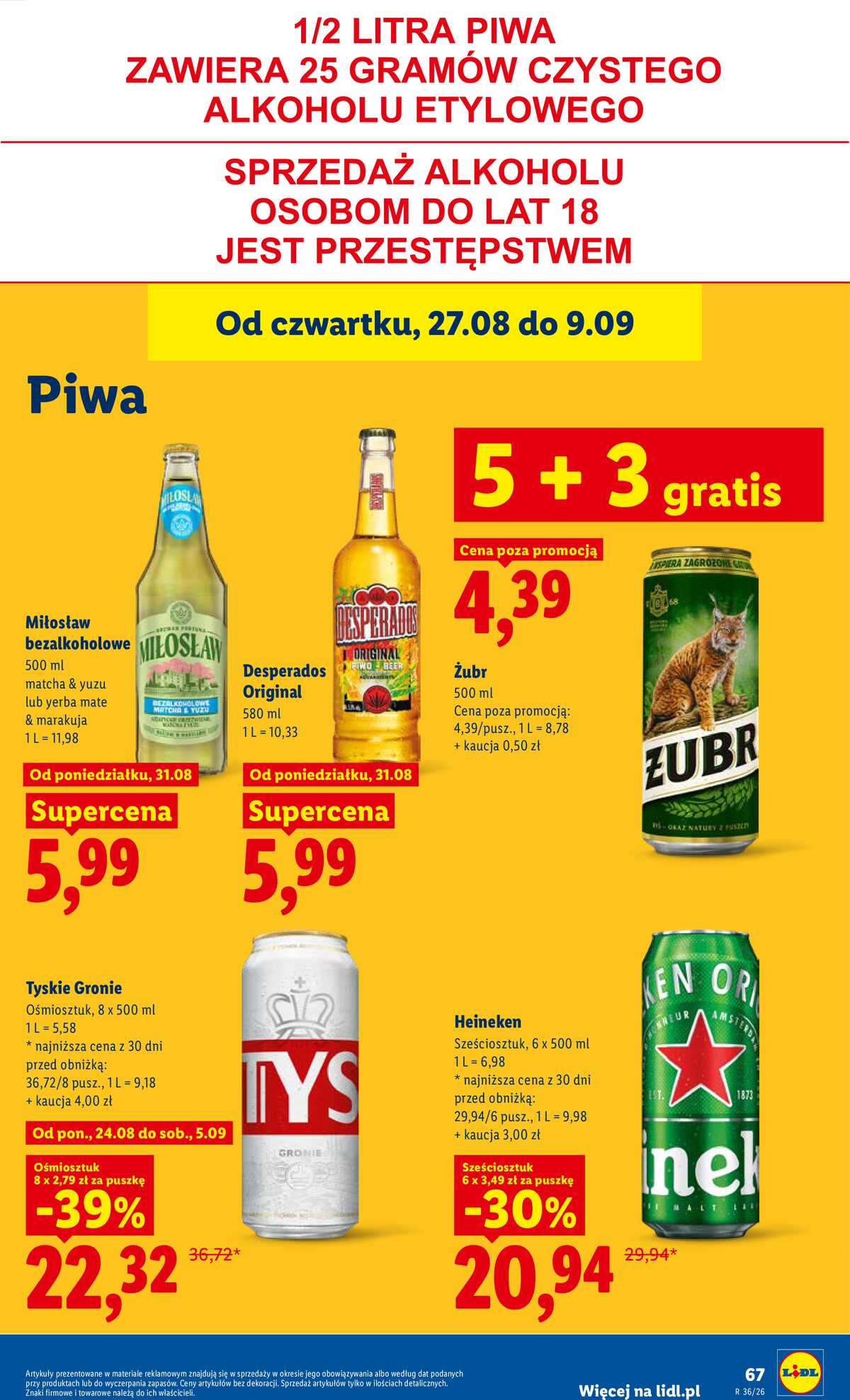 Leták Lidl Polsko 31.8.-2.9.2026 - Leták platí od 31. srpna do 2. září strana 67