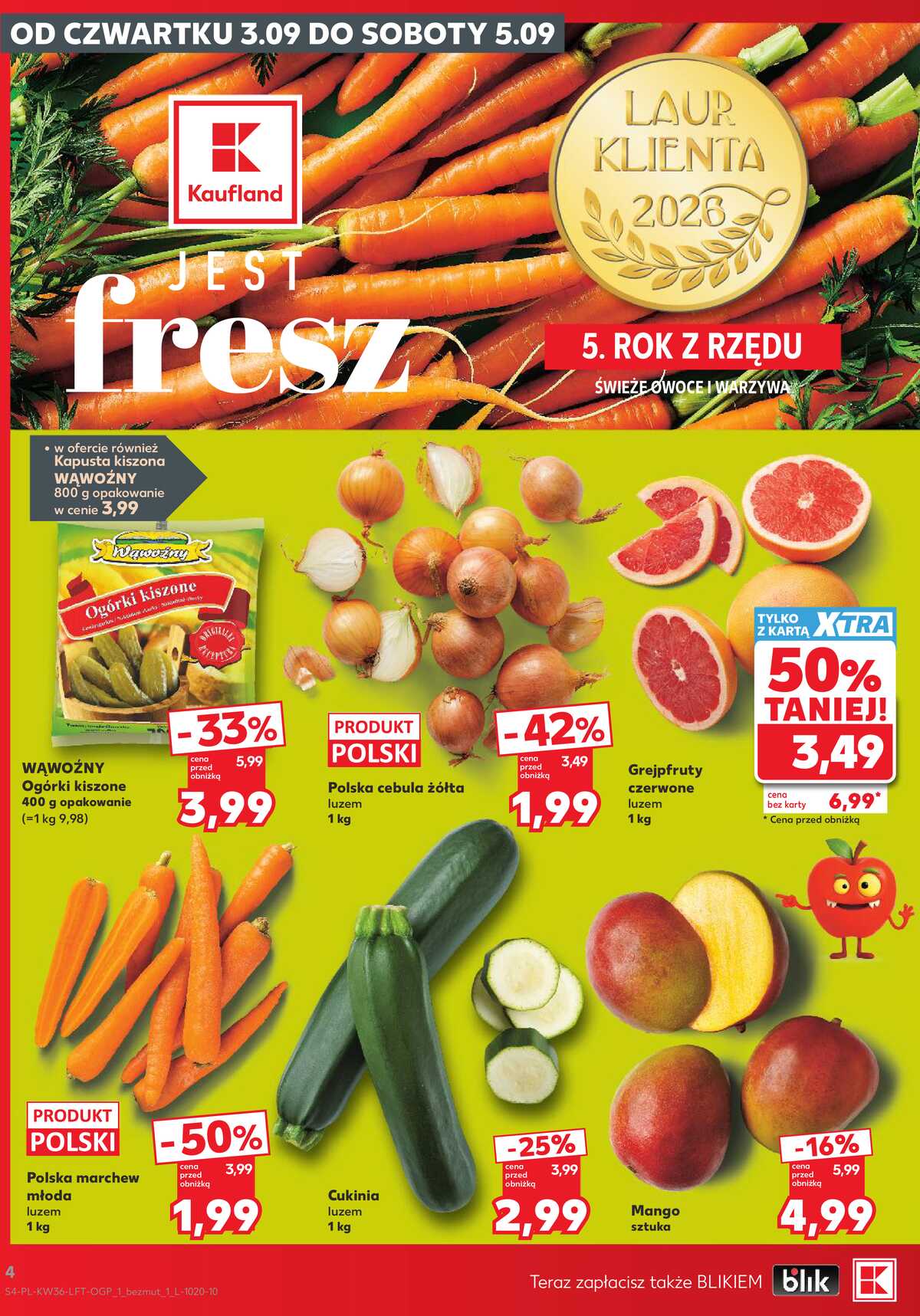 Leták Kaufland Polsko 3.9.-9.9.2026 - Týdenní zpravodaj strana 4