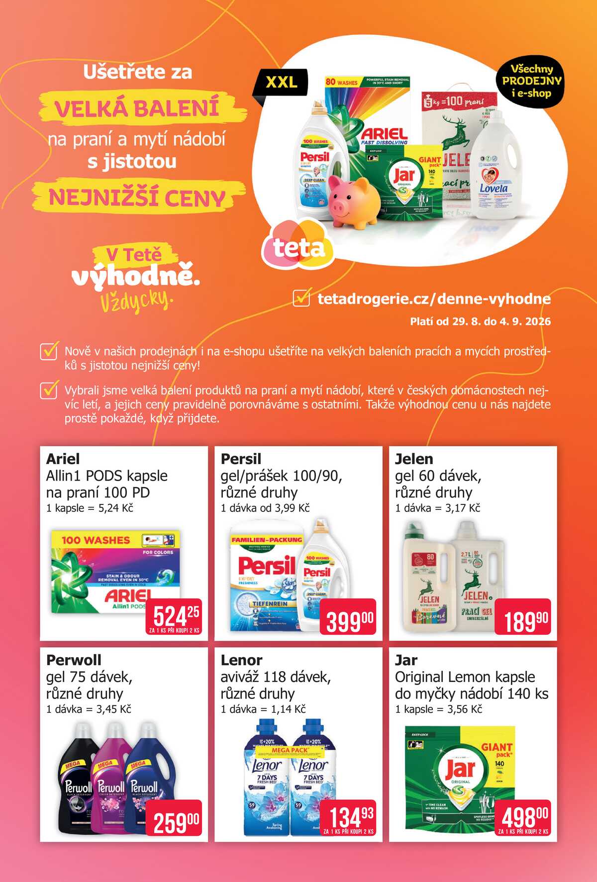 Teta drogerie Vždy výhodně  od 29.8. do 4.9.2026 strana 1
