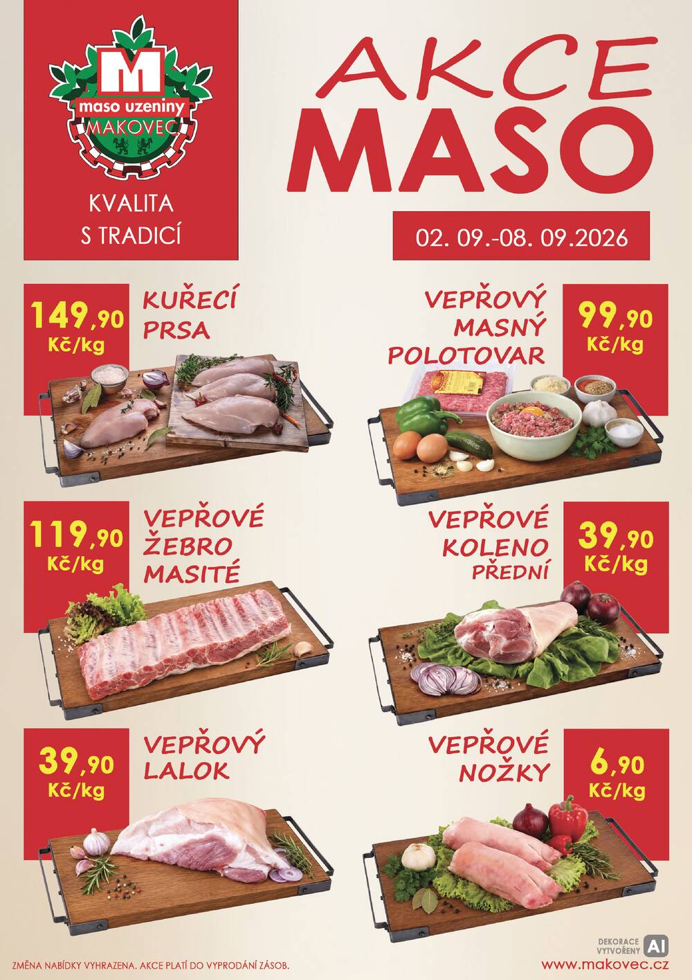 Leták MAKOVEC a.s. – maso uzeniny - Makovec 4.skupina od 2.9. do 8.9.2026 - strana 1