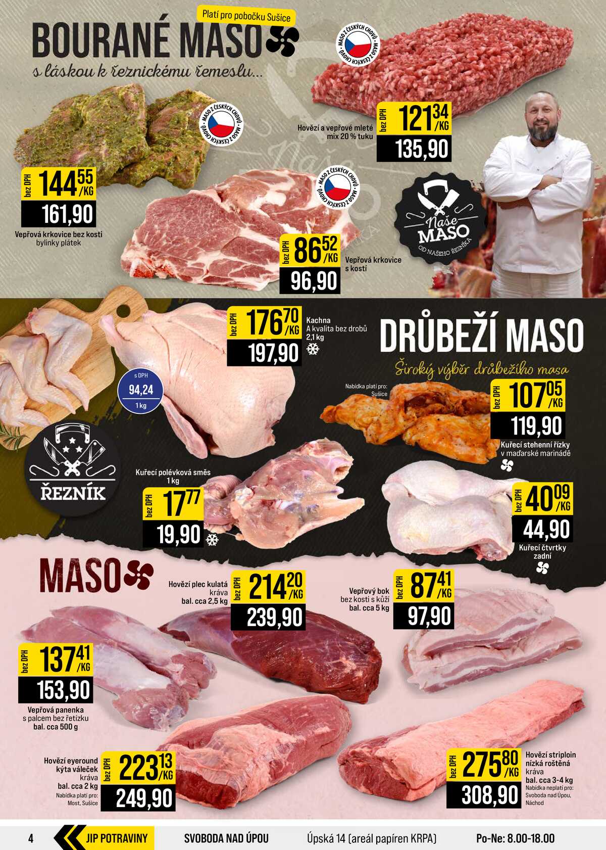JIP Cash & Carry České Budějovice, Most, Náchod, Polička, Sušice a Svoboda nad Úpou od 2.9. do 8.9.2026 strana 4
