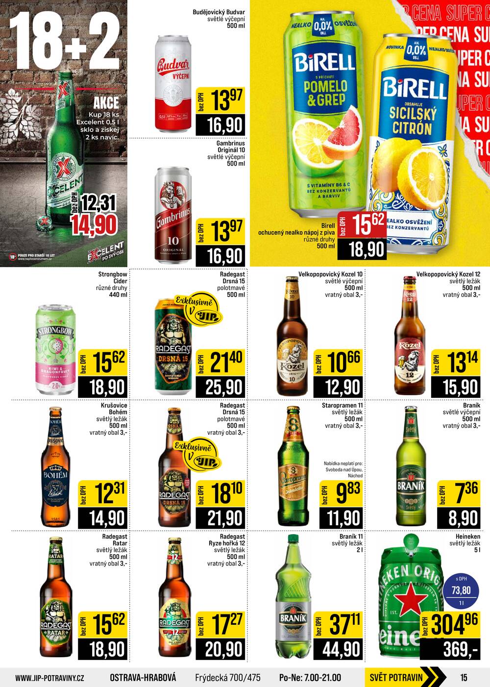 JIP Cash & Carry České Budějovice, Most, Náchod, Polička, Sušice a Svoboda nad Úpou od 2.9. do 8.9.2026