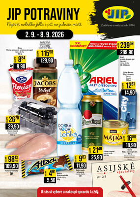 JIP Cash &amp;amp; Carry České Budějovice, Most, Náchod, Polička, Sušice a Svoboda nad Úpou od 2.9. do 8.9.2026