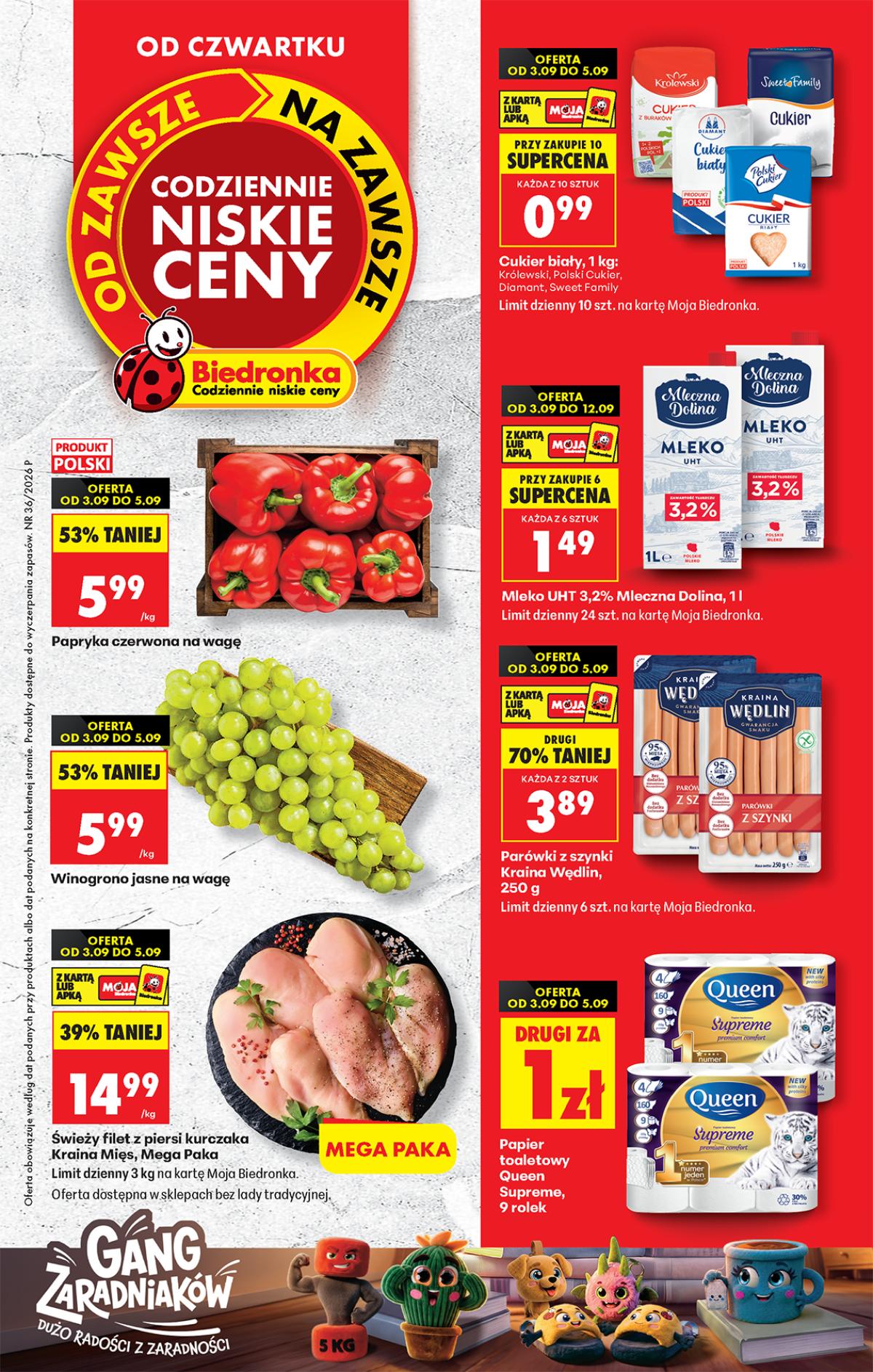 Leták Biedronka Polsko 3.9.-12.9.2026 strana 1