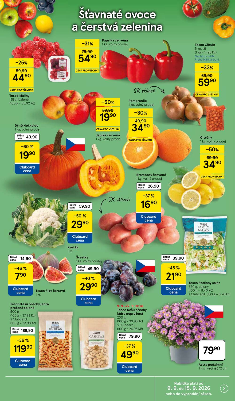 Tesco hypermarkety od 9.9. do 15.9.2026