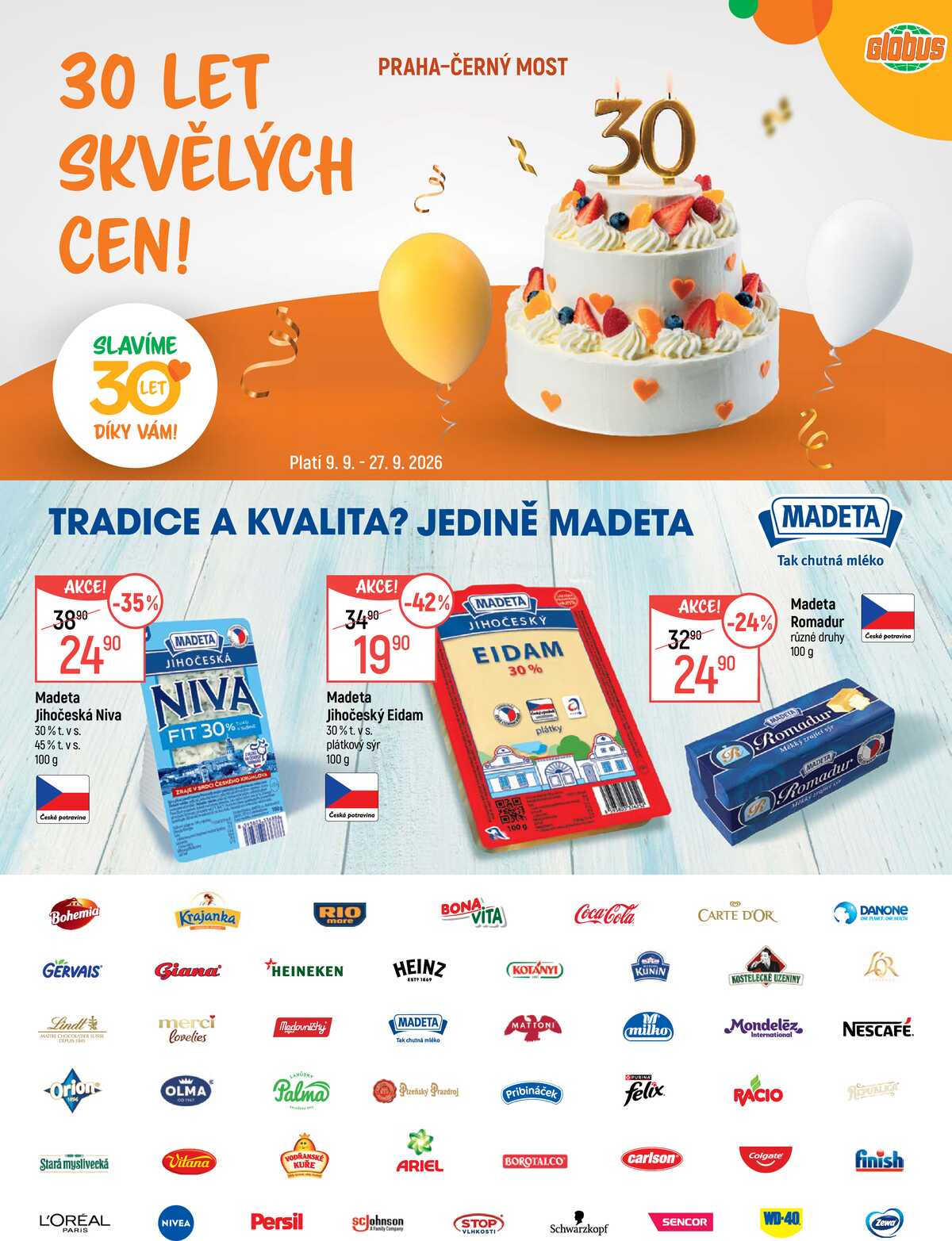 Akční leták Globus 9.9. - 27.9.2026 - Globus Praha - Centrum Černý Most strana 1