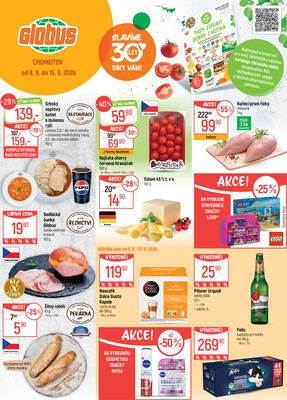 Akční leták Globus 9.9. - 15.9.2026 - Globus Chomutov