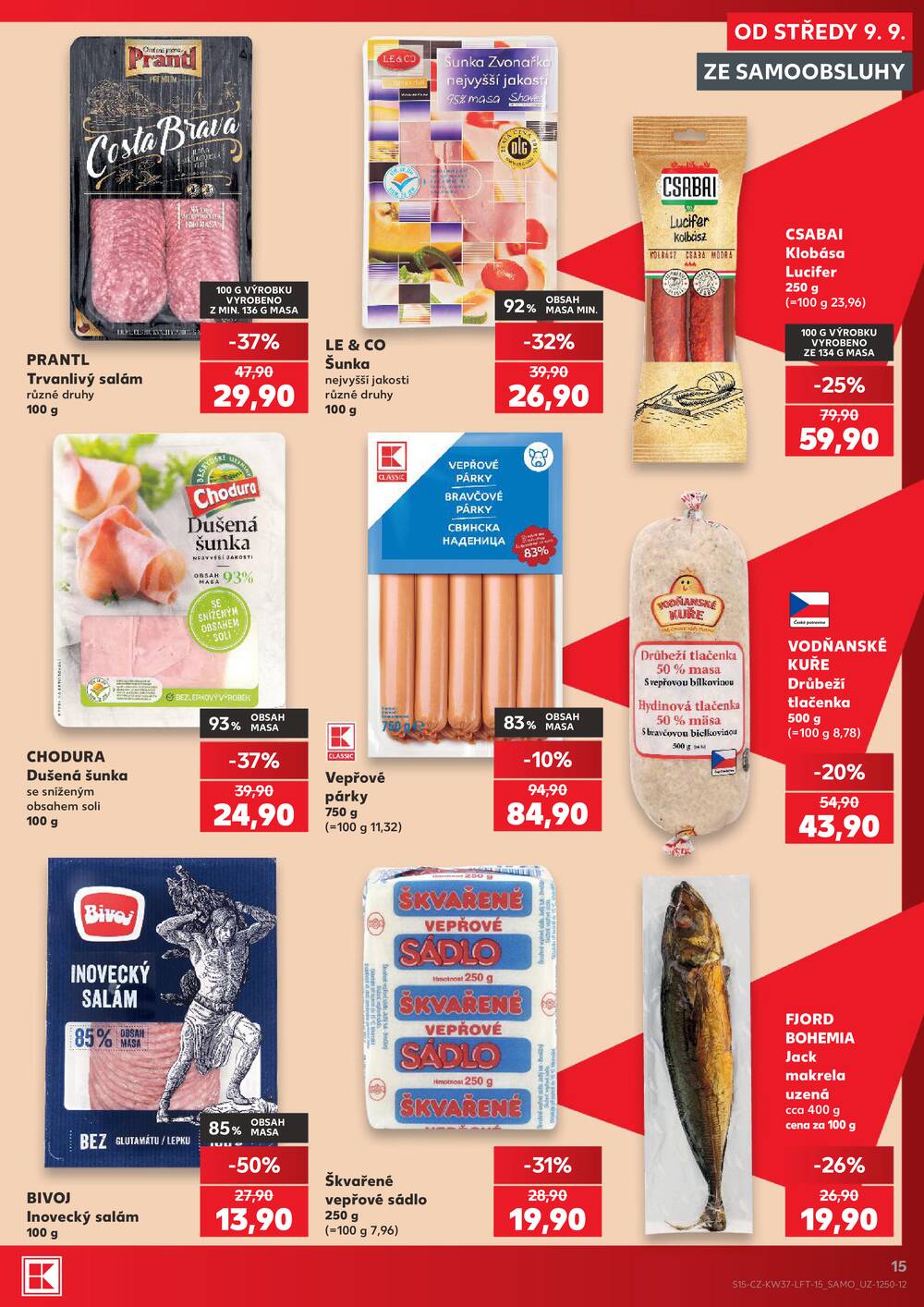 Leták Kaufland - Kaufland 9.9. - 15.9. - Kaufland - Prostějov (Okružní ulice) - strana 15