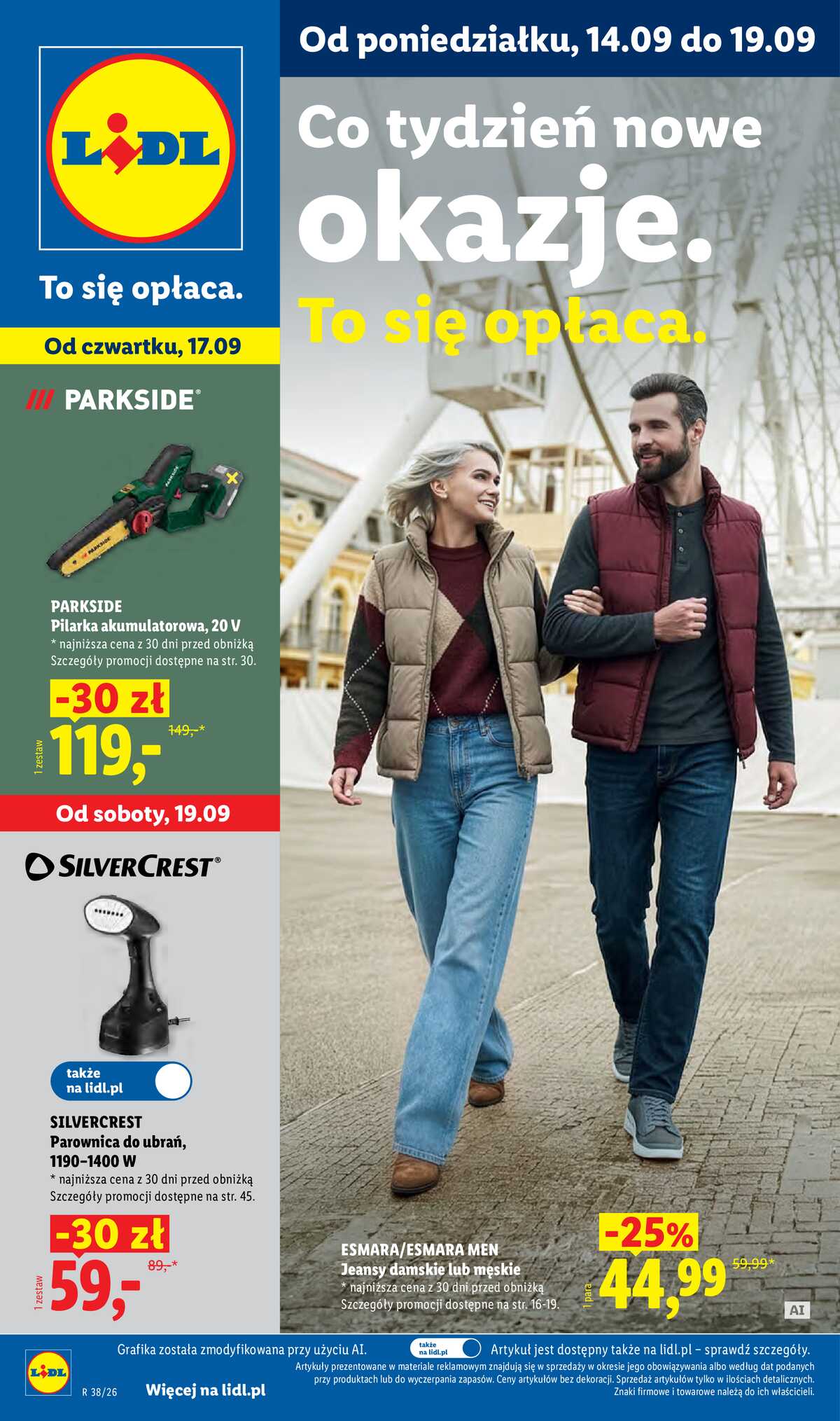 Leták Lidl Polsko 14.9.-19.9.2026 - Leták platí od 14. 9. do 19. 9. strana 1