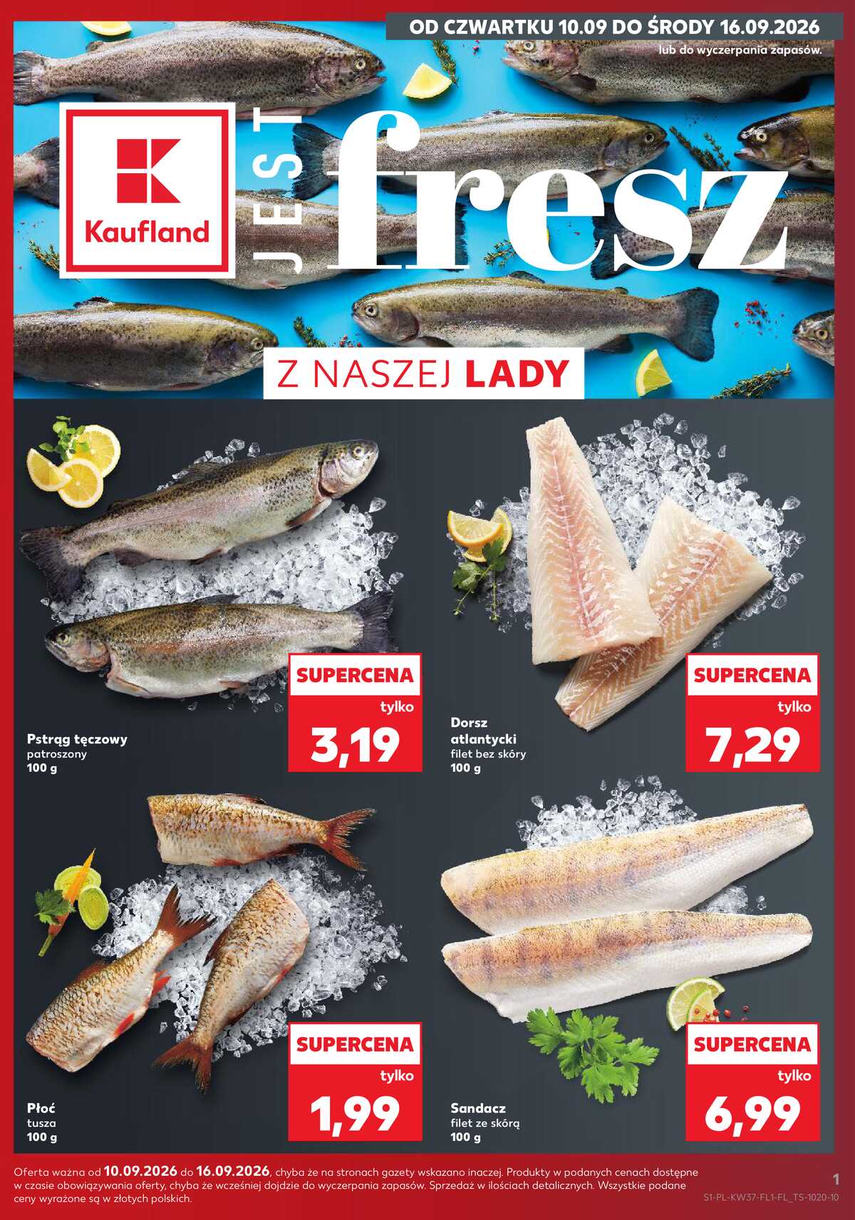 Leták Kaufland Polsko 10.9.-16.9.2026 - Ryby z našeho pultu strana 1