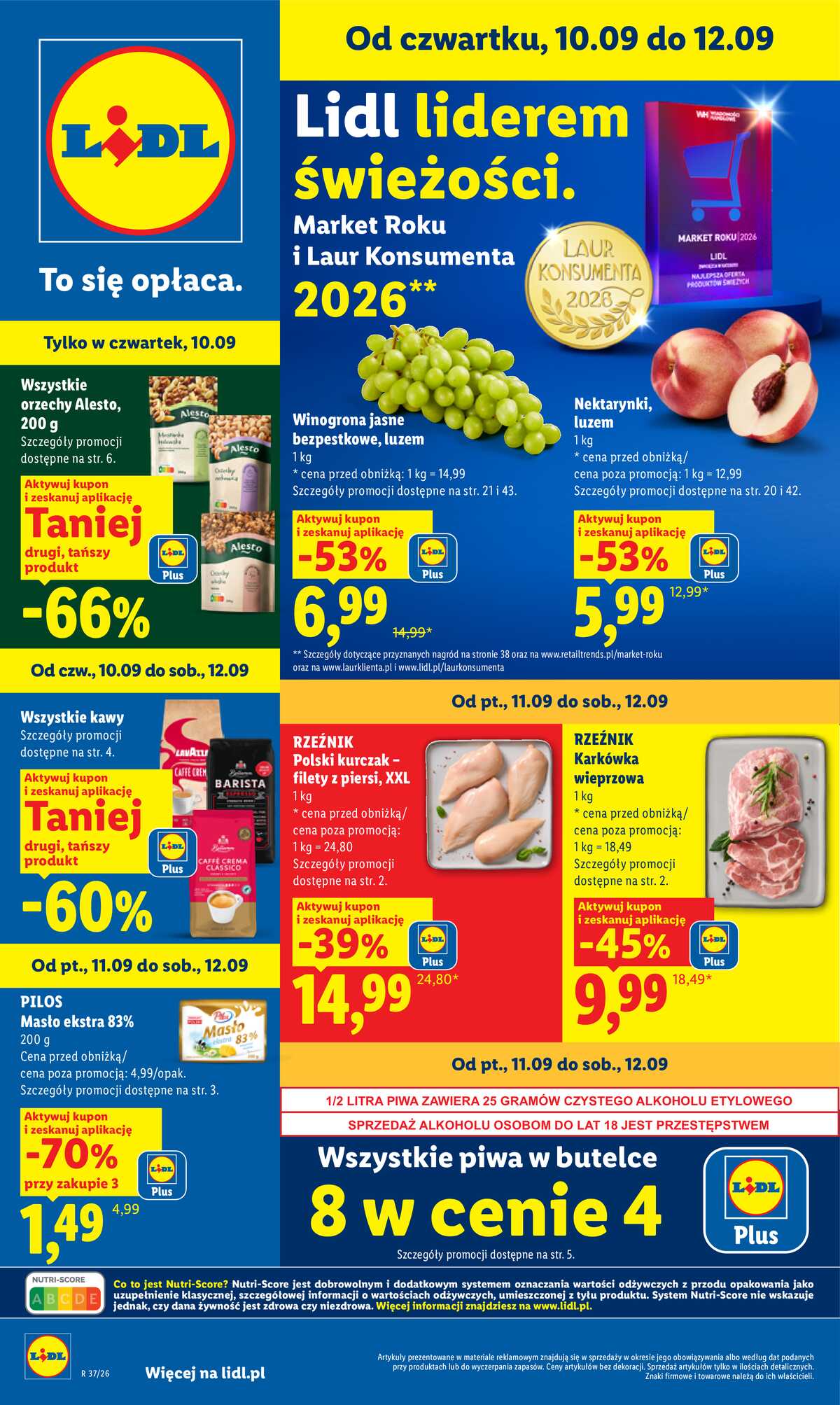 Leták Lidl Polsko 10.9.-12.9.2026 - Leták platí od 10. září do 12. září strana 1