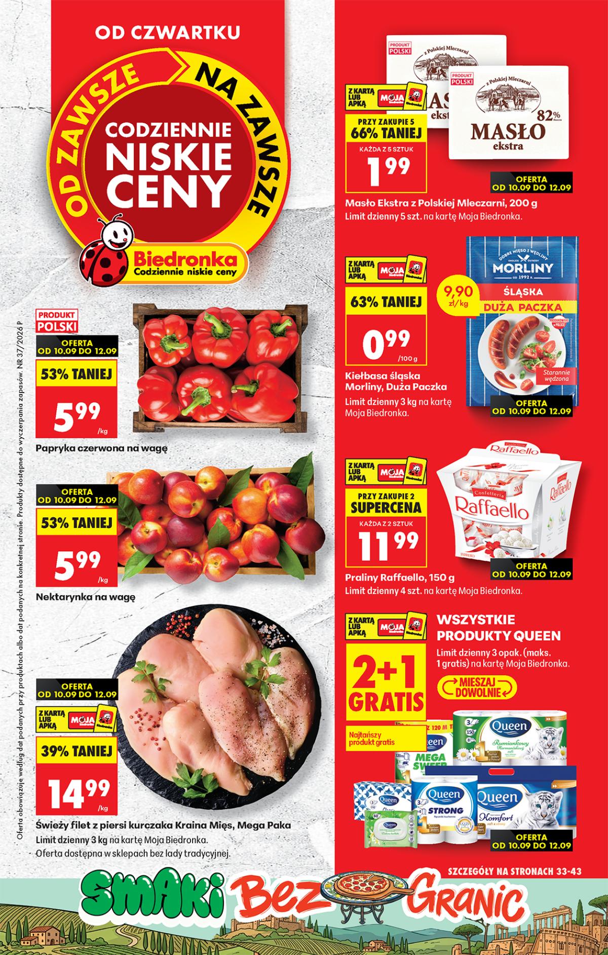 Leták Biedronka Polsko 10.9.-16.9.2026 strana 1